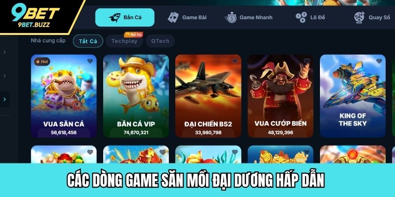 Các dòng game săn mồi đại dương hấp dẫn 